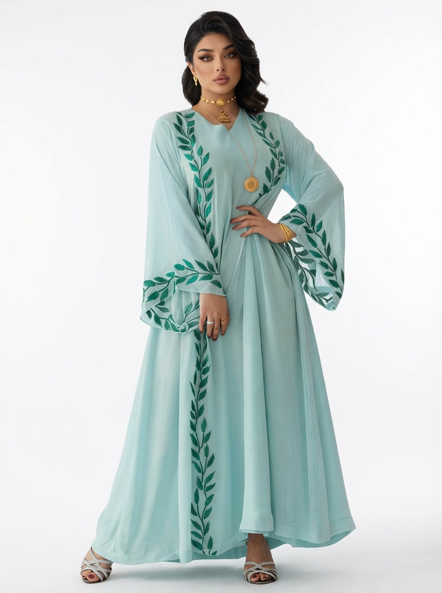 Premium Abaya Cyan